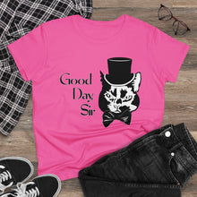 Load image into Gallery viewer, Fancy Cat Women's Cotton Tee (Various Colors)