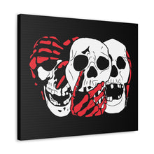 Load image into Gallery viewer, 3 Skulls (With Red) Canvas Print (Various Sizes)