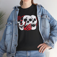 Load image into Gallery viewer, 3 Skulls (With Red) Cotton Tee
