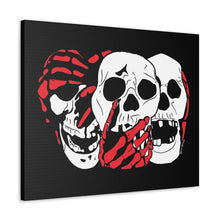 Load image into Gallery viewer, 3 Skulls (With Red) Canvas Print (Various Sizes)