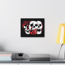 Load image into Gallery viewer, 3 Skulls (With Red) Canvas Print (Various Sizes)