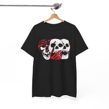 Load image into Gallery viewer, 3 Skulls (With Red) Cotton Tee