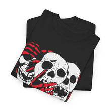 Load image into Gallery viewer, 3 Skulls (With Red) Cotton Tee