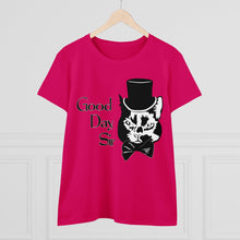 Load image into Gallery viewer, Fancy Cat Women's Cotton Tee (Various Colors)