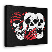Load image into Gallery viewer, 3 Skulls (With Red) Canvas Print (Various Sizes)