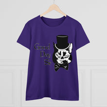 Load image into Gallery viewer, Fancy Cat Women's Cotton Tee (Various Colors)