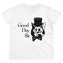 Load image into Gallery viewer, Fancy Cat Women's Cotton Tee (Various Colors)