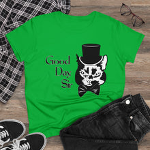 Load image into Gallery viewer, Fancy Cat Women's Cotton Tee (Various Colors)