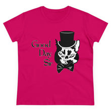 Load image into Gallery viewer, Fancy Cat Women's Cotton Tee (Various Colors)