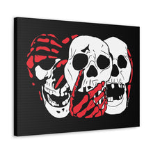 Load image into Gallery viewer, 3 Skulls (With Red) Canvas Print (Various Sizes)