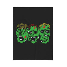 Load image into Gallery viewer, 3 Zombies Velveteen Plush Blanket (Various Sizes)