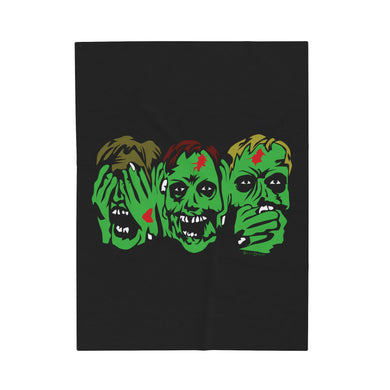 3 Zombies Velveteen Plush Blanket (Various Sizes)