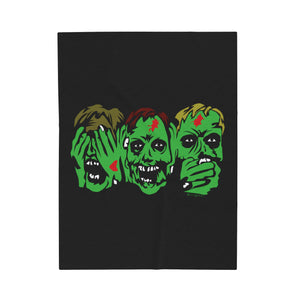 3 Zombies Velveteen Plush Blanket (Various Sizes)