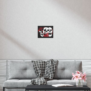 3 Skulls (With Red) Poster (Various Sizes)