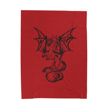 Load image into Gallery viewer, Dragon Velveteen Plush Blanket (Red) (Various Sizes)