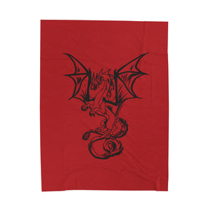 Dragon Velveteen Plush Blanket (Red) (Various Sizes)