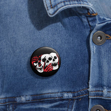 Load image into Gallery viewer, 3 Skulls (With Red) Pin (Various Sizes)