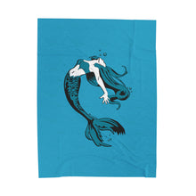 Load image into Gallery viewer, Mermaid Velveteen Plush Blanket (Aqua) (Various Sizes)