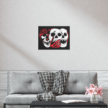 Load image into Gallery viewer, 3 Skulls (With Red) Poster (Various Sizes)