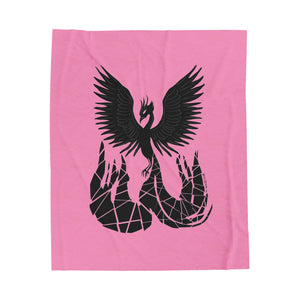 Phoenix Velveteen Plush Blanket (Pink) (Various Sizes)