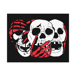 3 Skulls (With Red) Poster (Various Sizes)