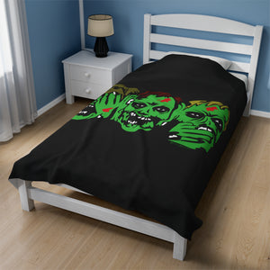 3 Zombies Velveteen Plush Blanket (Various Sizes)