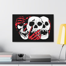 Load image into Gallery viewer, 3 Skulls (With Red) Canvas Print (Various Sizes)