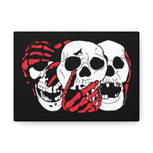 Load image into Gallery viewer, 3 Skulls (With Red) Canvas Print (Various Sizes)