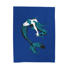 Load image into Gallery viewer, Mermaid Velveteen Plush Blanket (Blue) (Various Sizes)