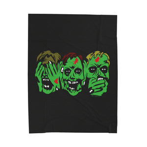 3 Zombies Velveteen Plush Blanket (Various Sizes)