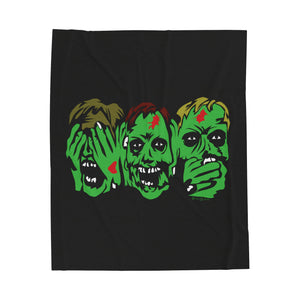 3 Zombies Velveteen Plush Blanket (Various Sizes)