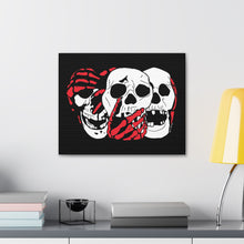 Load image into Gallery viewer, 3 Skulls (With Red) Canvas Print (Various Sizes)