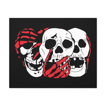 Load image into Gallery viewer, 3 Skulls (With Red) Canvas Print (Various Sizes)