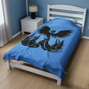 Phoenix Velveteen Plush Blanket (Blue) (Various Sizes)