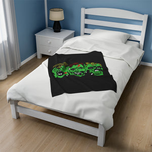 3 Zombies Velveteen Plush Blanket (Various Sizes)