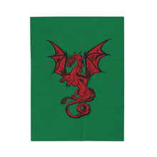 Load image into Gallery viewer, Dragon Velveteen Plush Blanket (Green) (Various Sizes)