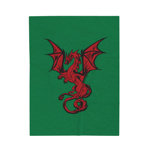 Dragon Velveteen Plush Blanket (Green) (Various Sizes)