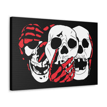 Load image into Gallery viewer, 3 Skulls (With Red) Canvas Print (Various Sizes)