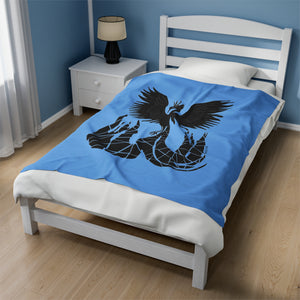 Phoenix Velveteen Plush Blanket (Blue) (Various Sizes)