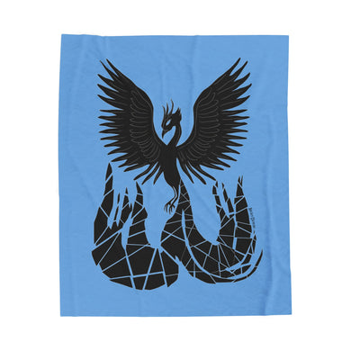 Phoenix Velveteen Plush Blanket (Blue) (Various Sizes)