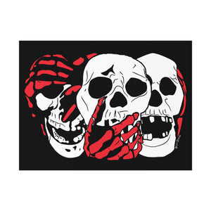 3 Skulls (With Red) Poster (Various Sizes)