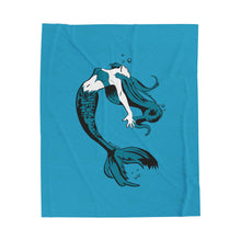 Load image into Gallery viewer, Mermaid Velveteen Plush Blanket (Aqua) (Various Sizes)
