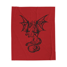 Load image into Gallery viewer, Dragon Velveteen Plush Blanket (Red) (Various Sizes)