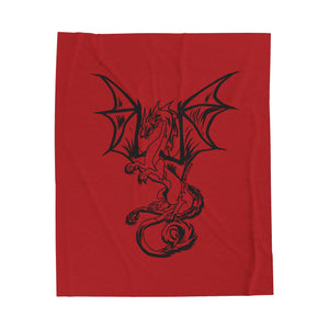 Dragon Velveteen Plush Blanket (Red) (Various Sizes)