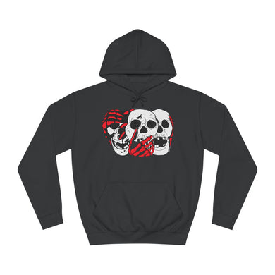 3 Skulls (with Red) Hoodie