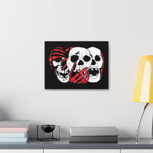 Load image into Gallery viewer, 3 Skulls (With Red) Canvas Print (Various Sizes)