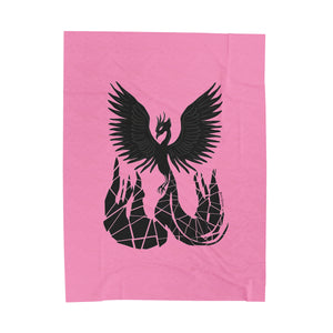 Phoenix Velveteen Plush Blanket (Pink) (Various Sizes)