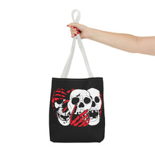 Load image into Gallery viewer, 3 Skulls (With Red) Tote Bag (Various Sizes)