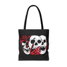 Load image into Gallery viewer, 3 Skulls (With Red) Tote Bag (Various Sizes)