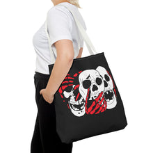 Load image into Gallery viewer, 3 Skulls (With Red) Tote Bag (Various Sizes)